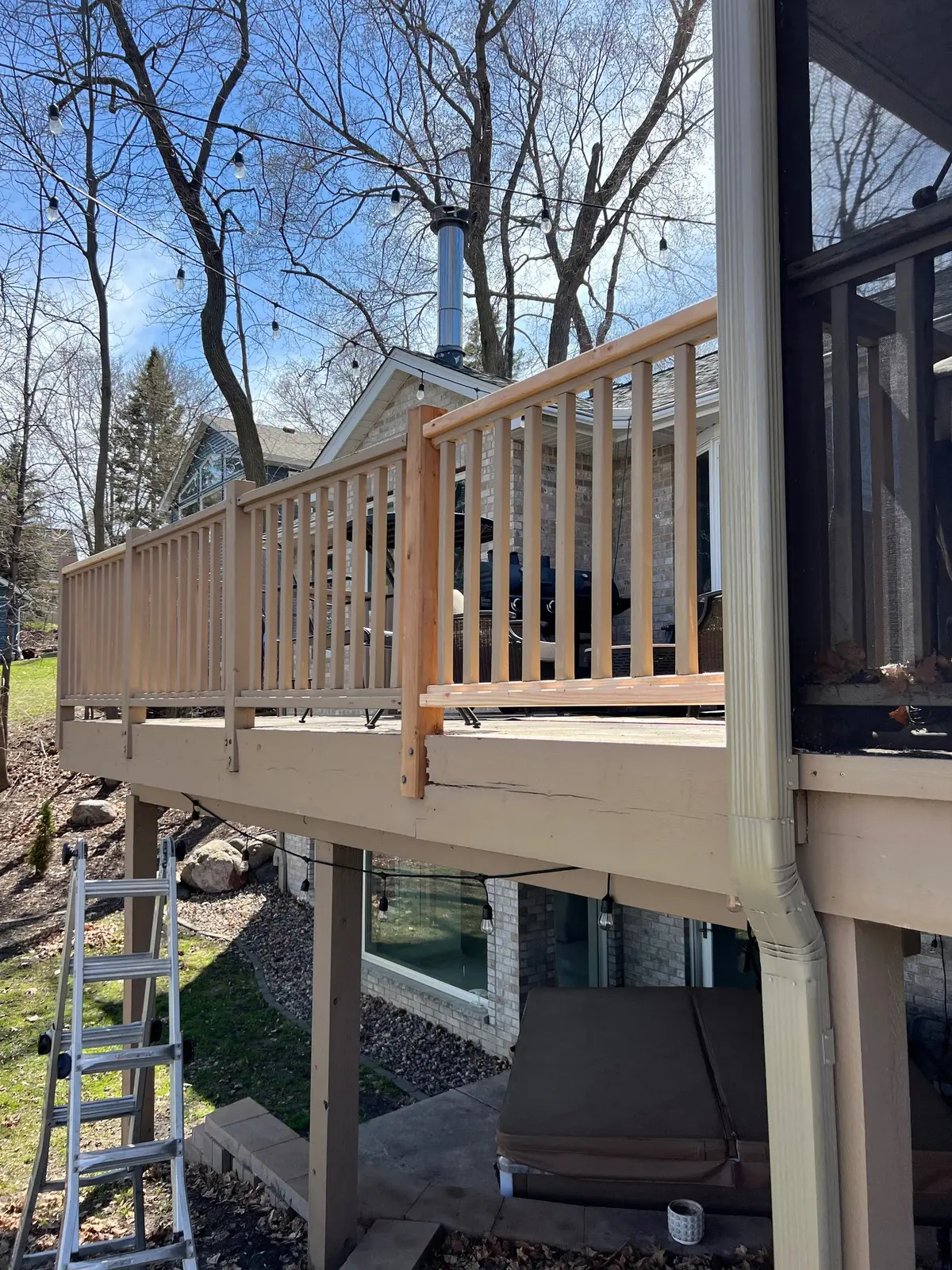 Finished deck railing repair